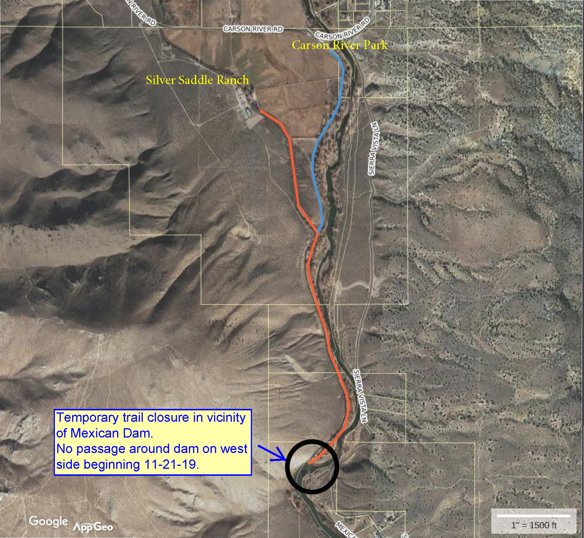 Mex Ditch Trail closure