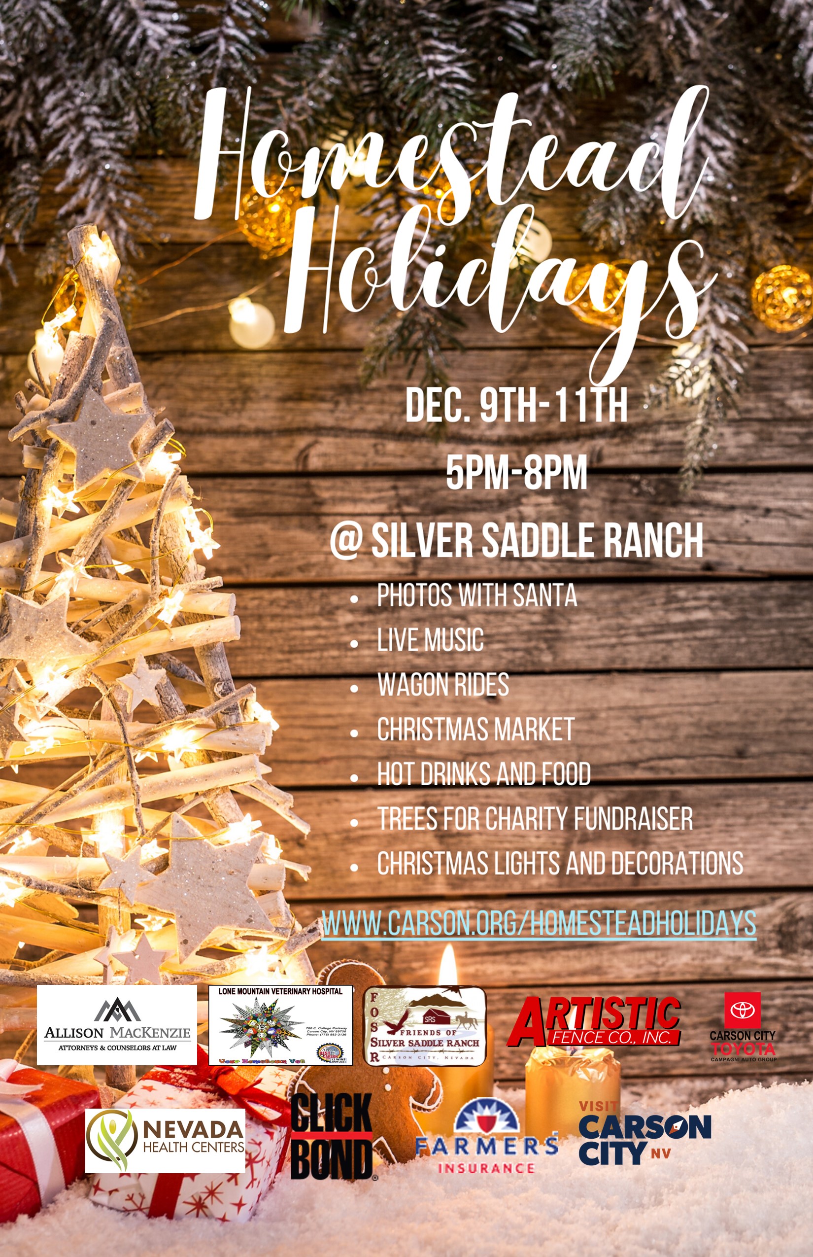 Homestead Holidays flyer with sponsors