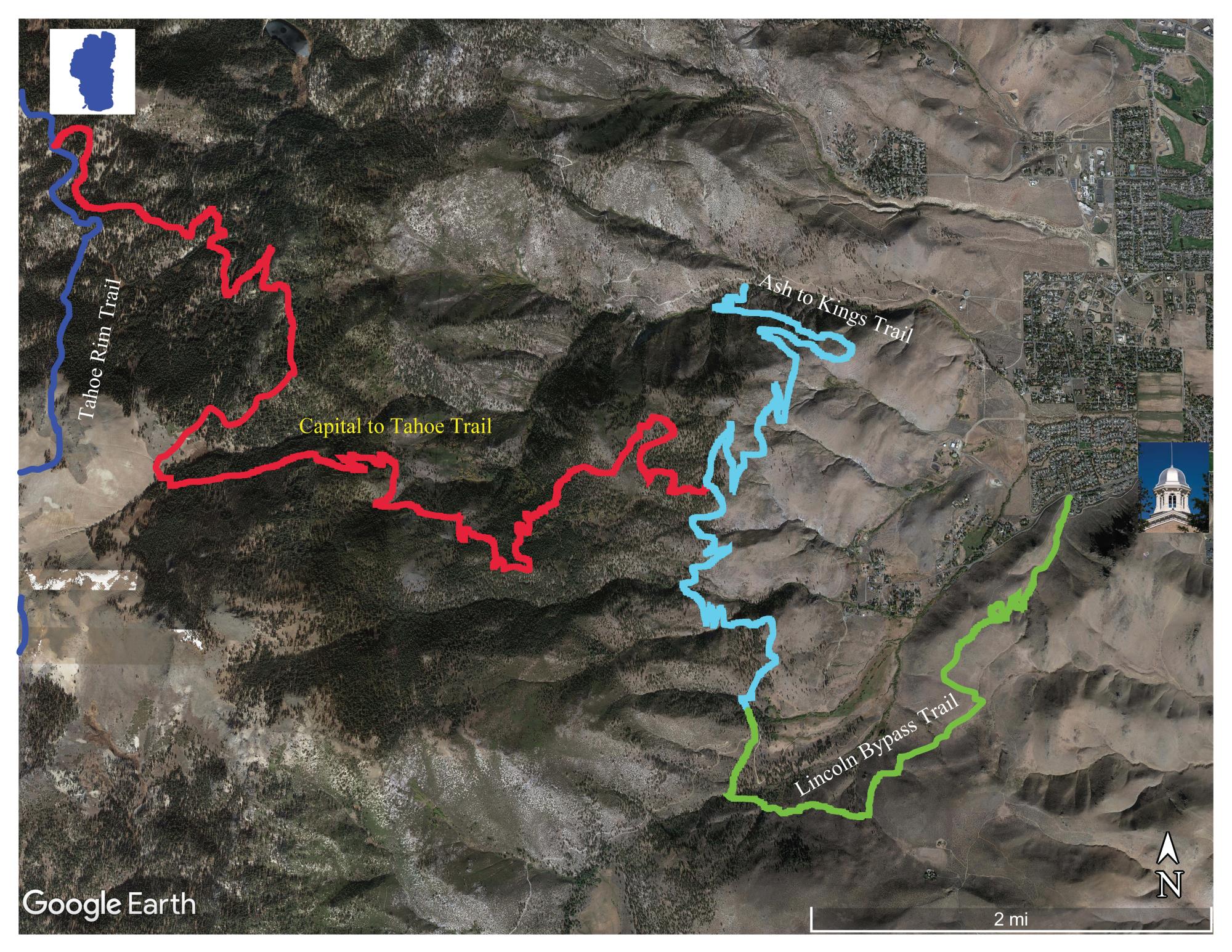 Capital to Tahoe visual map