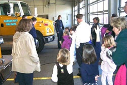 Fire station tours are a great learning experience for the children! CCFD photo. 