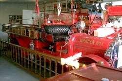 Warren Engine Company No. 1 Seagrave engines.  Upper engine is a 1913 model while the lower engine, which still operates, is a 1927 model.