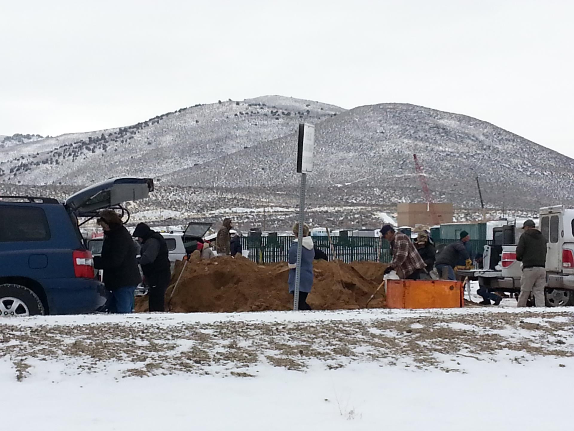 Corp yard public sand bag area