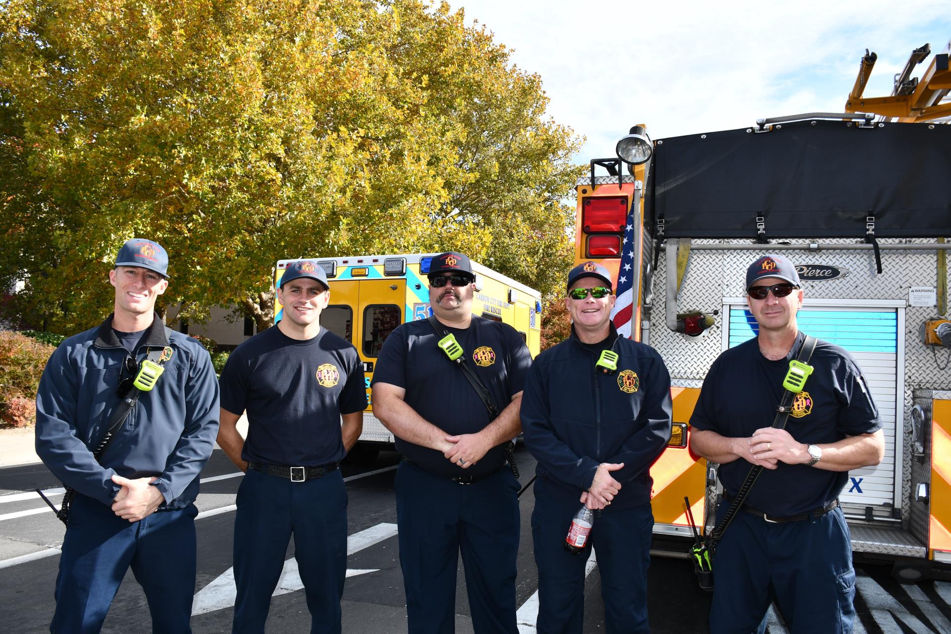 Fire crews working during NV Day festivities